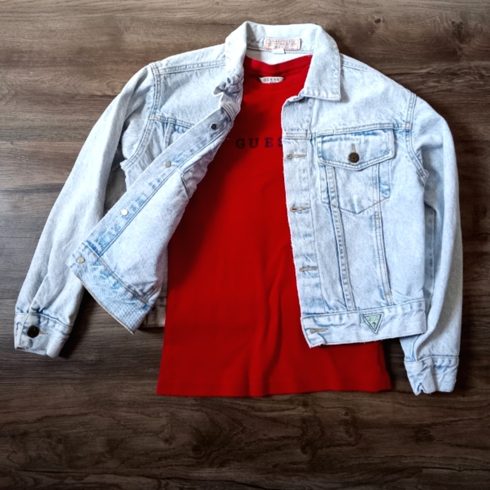 Guess tank top and ladies jean jacket bundle